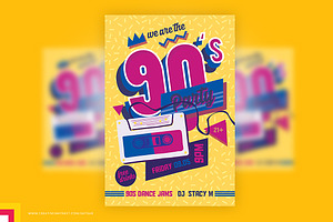 90s Party Flyer Template