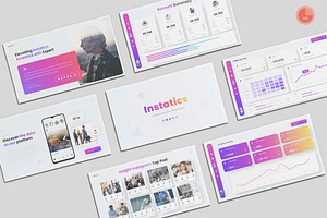 Instagram Analytics Powerpoint, a Presentation Template by Pixslides
