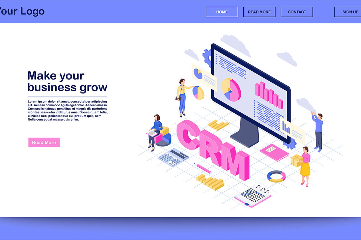 CRM for business landing page, a Landing Page Template by IMG visuals ...