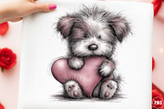 Whimsical Quirky Valentine Dogs Clip, an Illustration by GatewayDesign (Thumbnail 3 of 3)