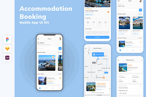 Accommodation Booking App UI Kit, an UI Kit Template by uicube