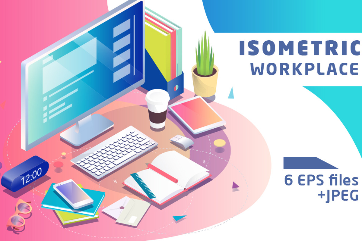 Isometric WorkPlace, a Technology Illustration by ArtoJoy (Photo 1 of 7)