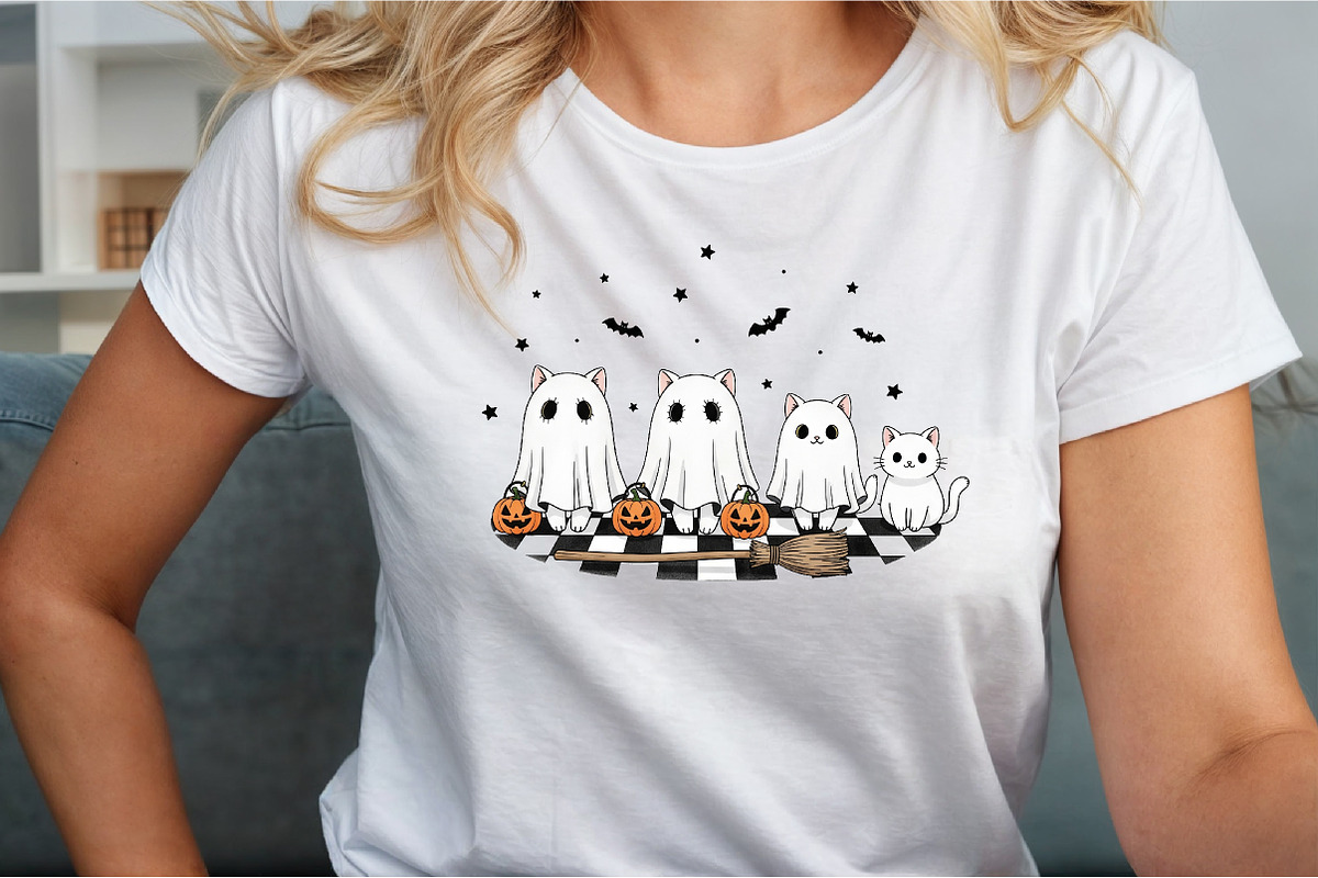 Ghost Spooky Cat Pumpkin Halloween P, an Illustration by Sublimation Artist (Photo 4 of 9)