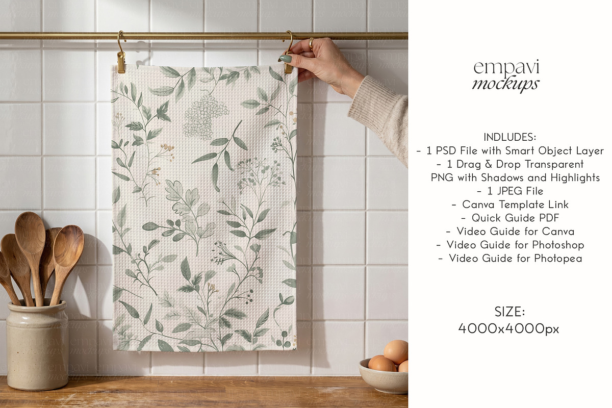 Kitchen Towel Mockup, a Household Mockup by EmpaviMockups (Photo 4 of 6)