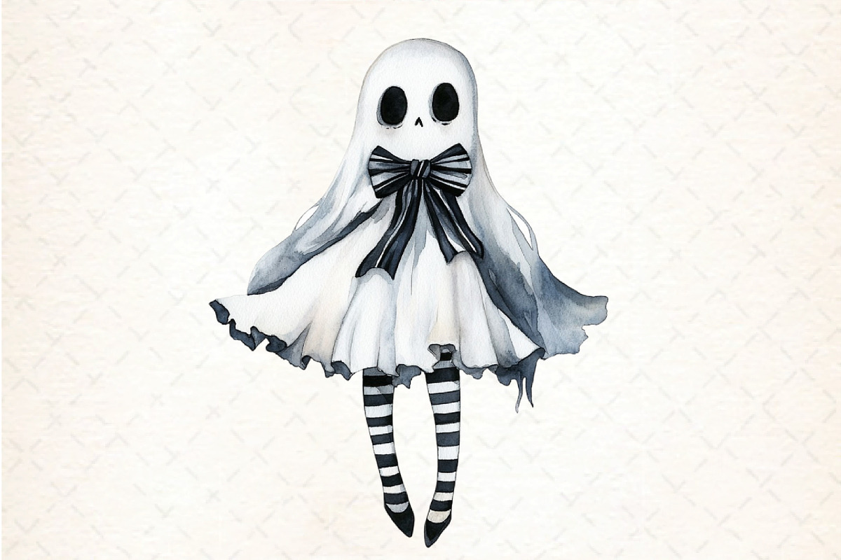 Cute Goth Halloween Clipart, an Illustration by DreamCafeArt (Photo 3 of 5)