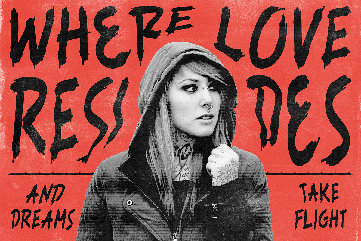 Rushtar - Brush Grunge Typeface, a Handwritten Font by Drizy (Photo 6 of 10)