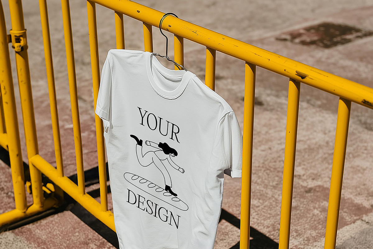Streetwear Hanging T-Shirt Mockup, a Shirt Mockup by ABC Studio (Photo 1 of 5)