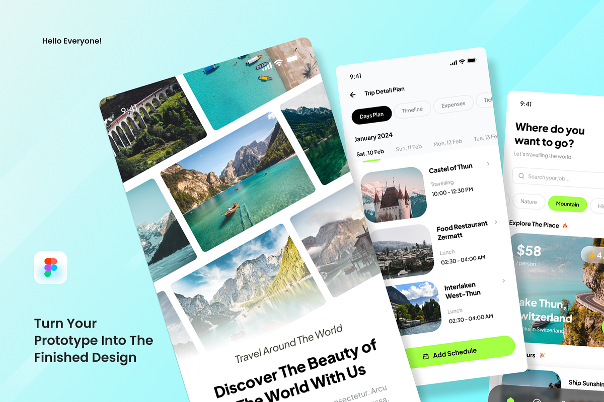 Travel Agency UI Mobile Apps, an UI Kit Template by SquidPixey (Photo 3 of 3)