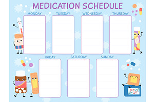 Medication Schedule Planner. Cute