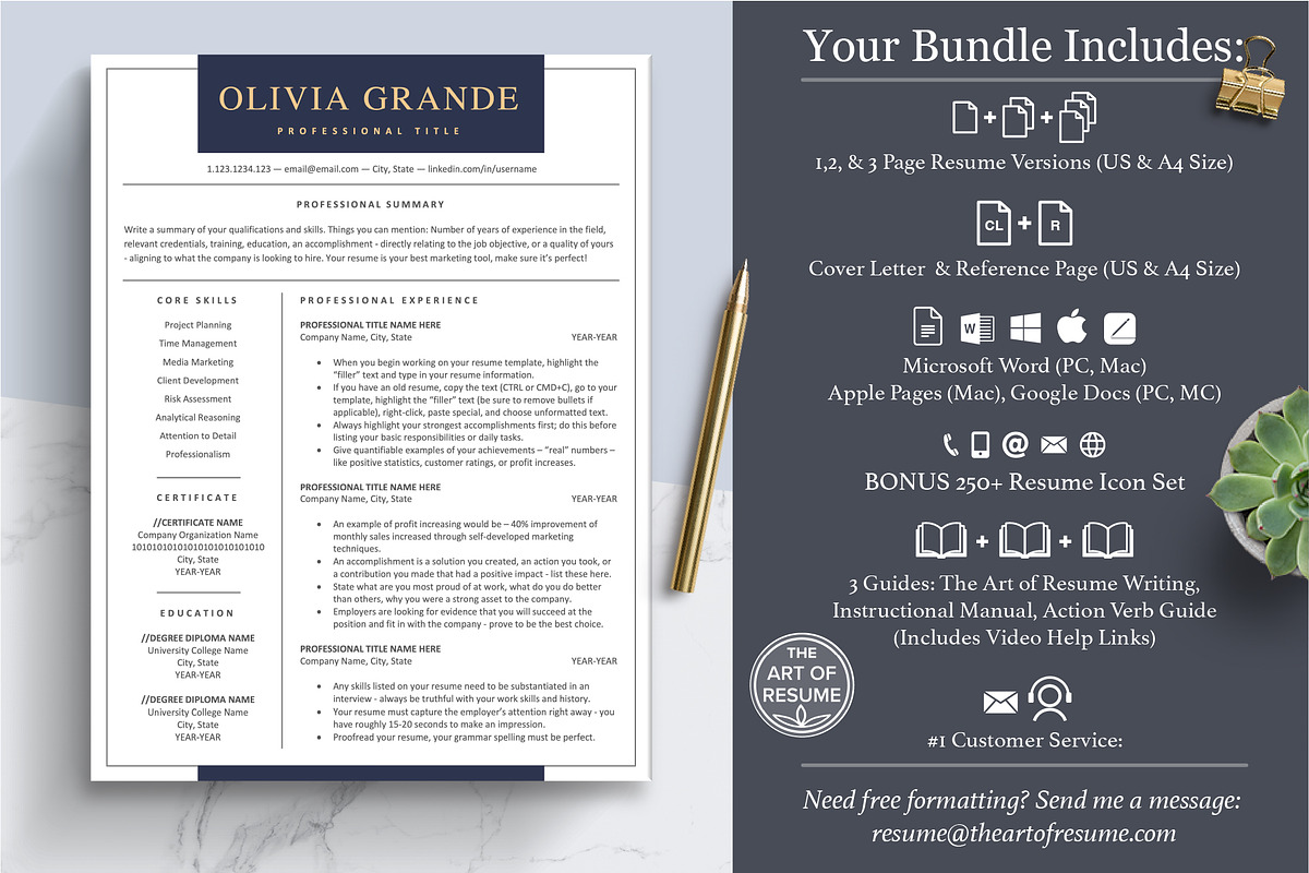 Editable Resume CV Template Design, a Resume Template by The Art of Resume (Photo 2 of 9)