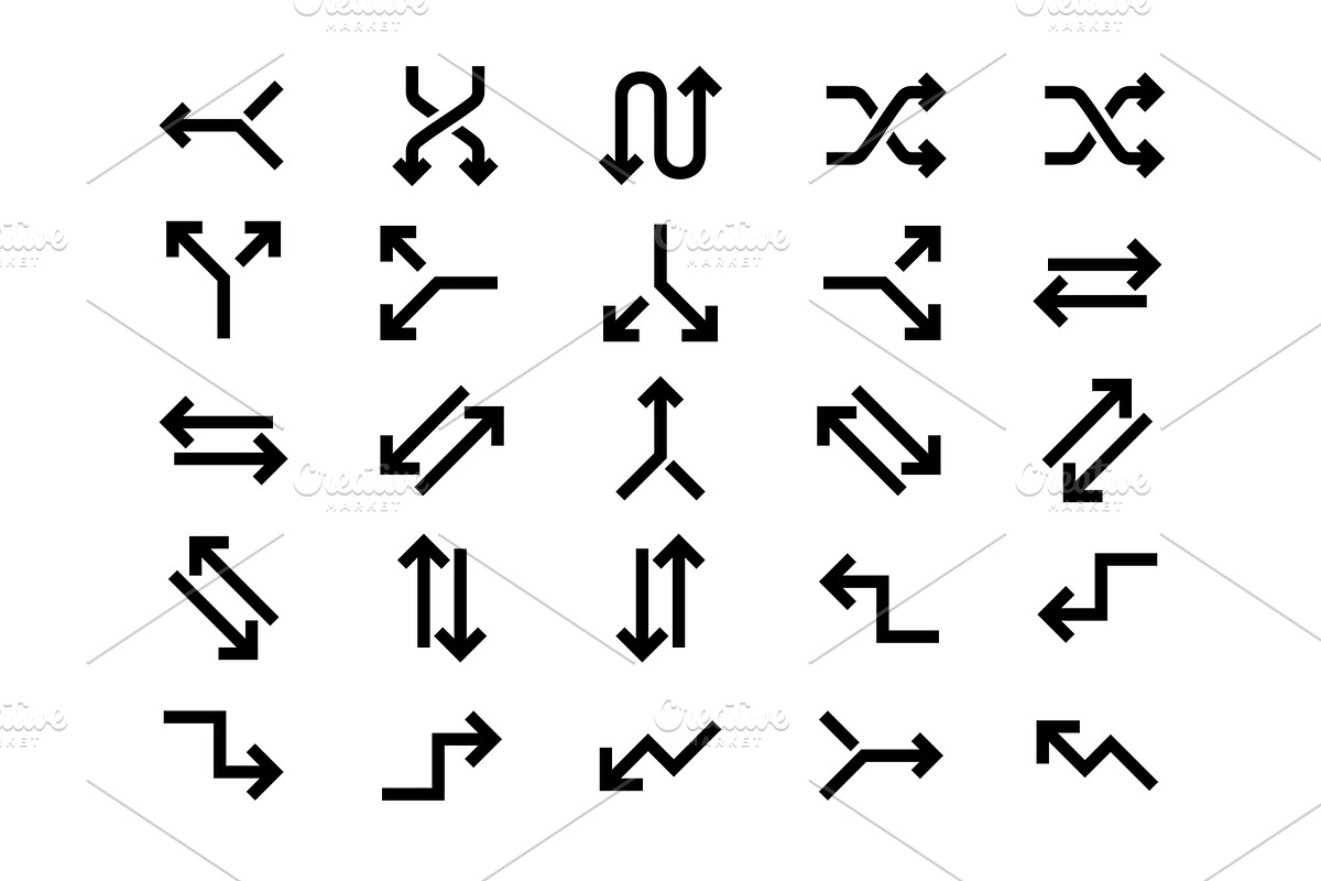 100 Arrow Glyph icon Set, an Outline Icon by shahsoft (Photo 6 of 8)