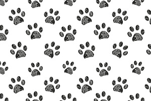 Paw Print Seamless Pattern