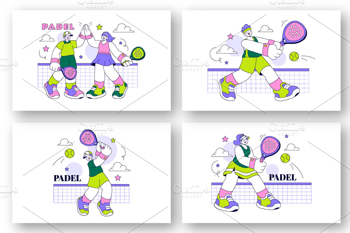 10 Padel Vector Illustration, a Sport Illustration by denayunebgt (Photo 2 of 4)
