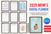 Digital 2025 Mom’s Planner Canva, a Stationery Template by Designmela01 (Thumbnail 1 of 8)