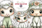 Whimsical Spring Lamb Clipart PNG, an Illustration by CreationArt (Thumbnail 1 of 7)