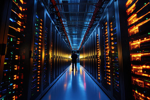 Night tour of a data center, a Photo by Beautiful things