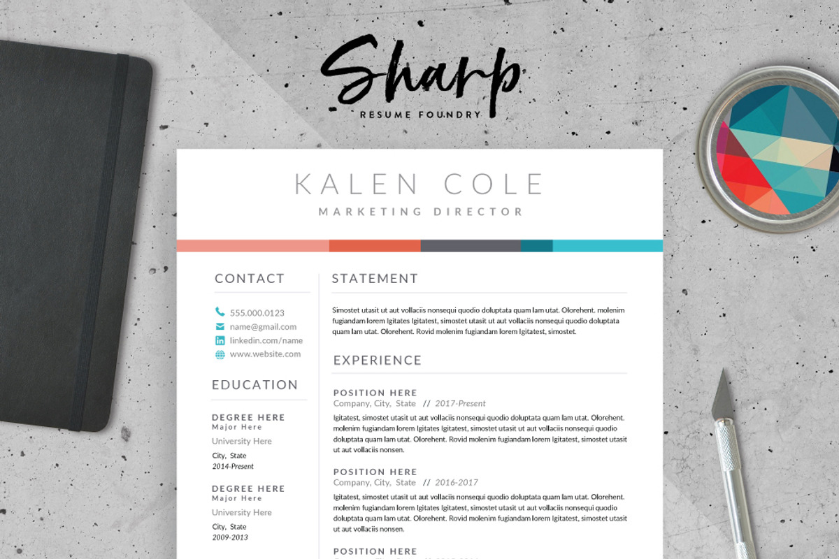 Modern Resume Template for Word, a Resume Template by SharpResumeFoundry (Photo 1 of 6)