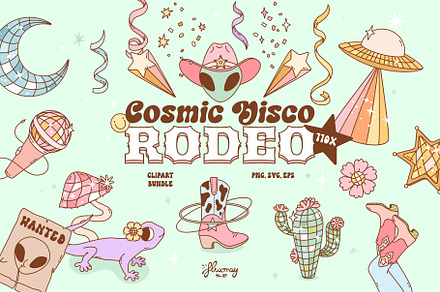 Cosmic Disco Rodeo - Western bundle, an Object Graphic by Huxmay