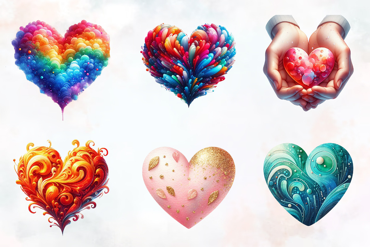 Heart Watercolor Clipart, an Illustration by RobertsArt (Photo 2 of 8)