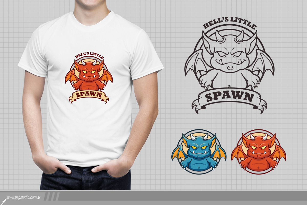 Little Devil T-shirt Template, an Illustration by Bagstudio Shop (Photo 2 of 2)