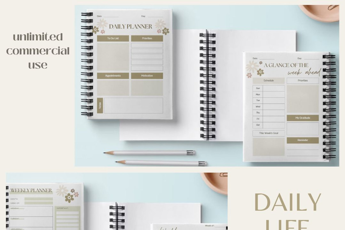 Aesthetic life planner template, a Templates & Theme by BarefootChild studio (Photo 2 of 4)