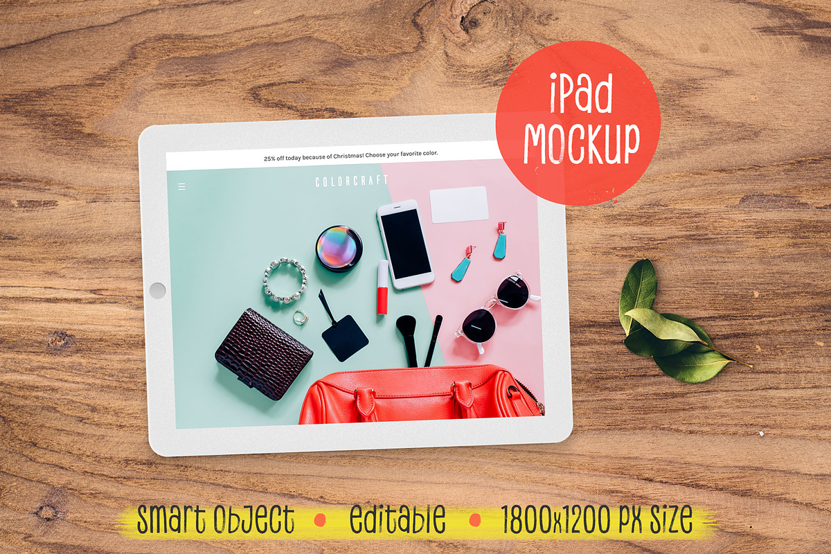iPad™ Mockup with a Small Leaves, an iPad Mockup by Hype Your Prints (Photo 1 of 5)