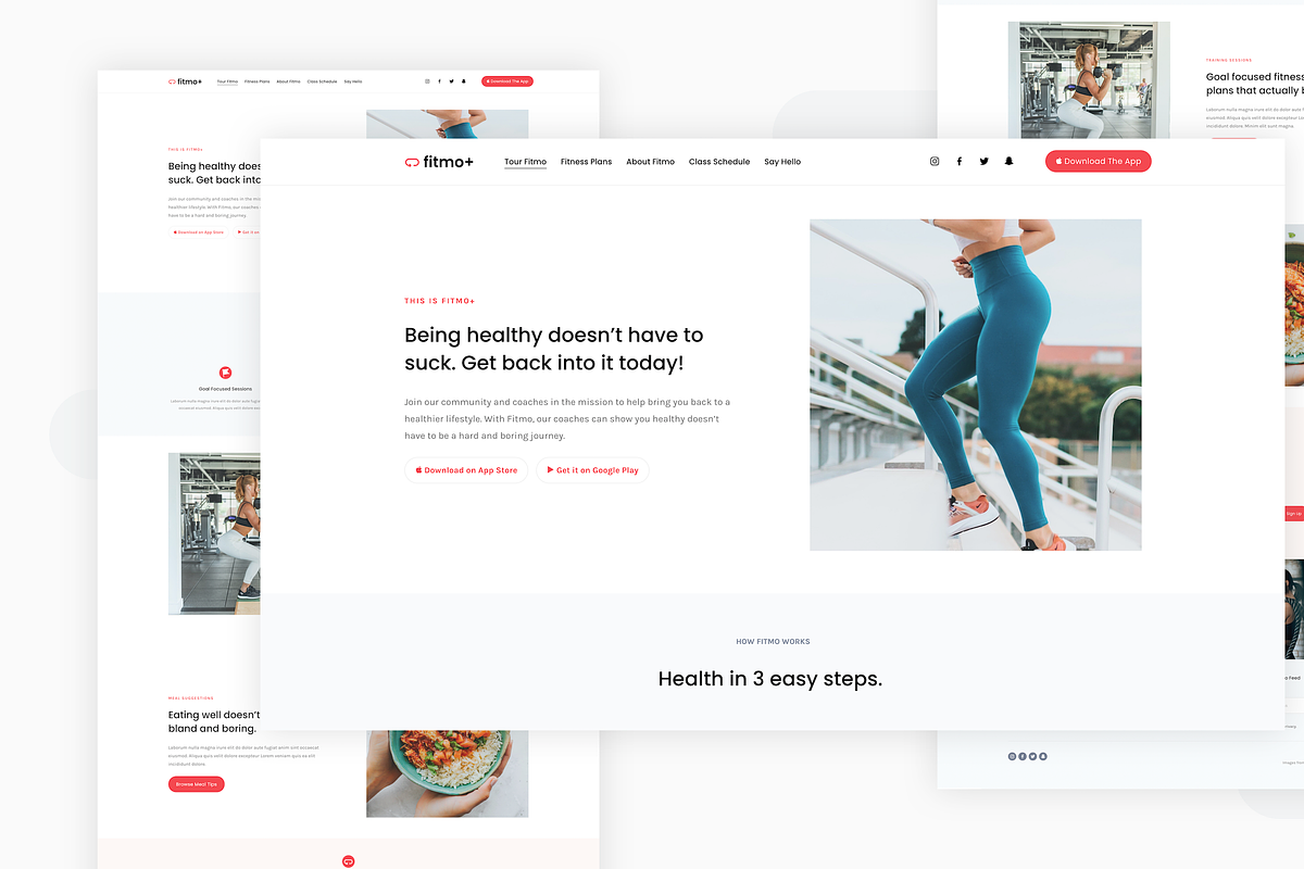 Fitmo 2.0 Squarespace Template, a Websites & App Template by Ghost Plugins