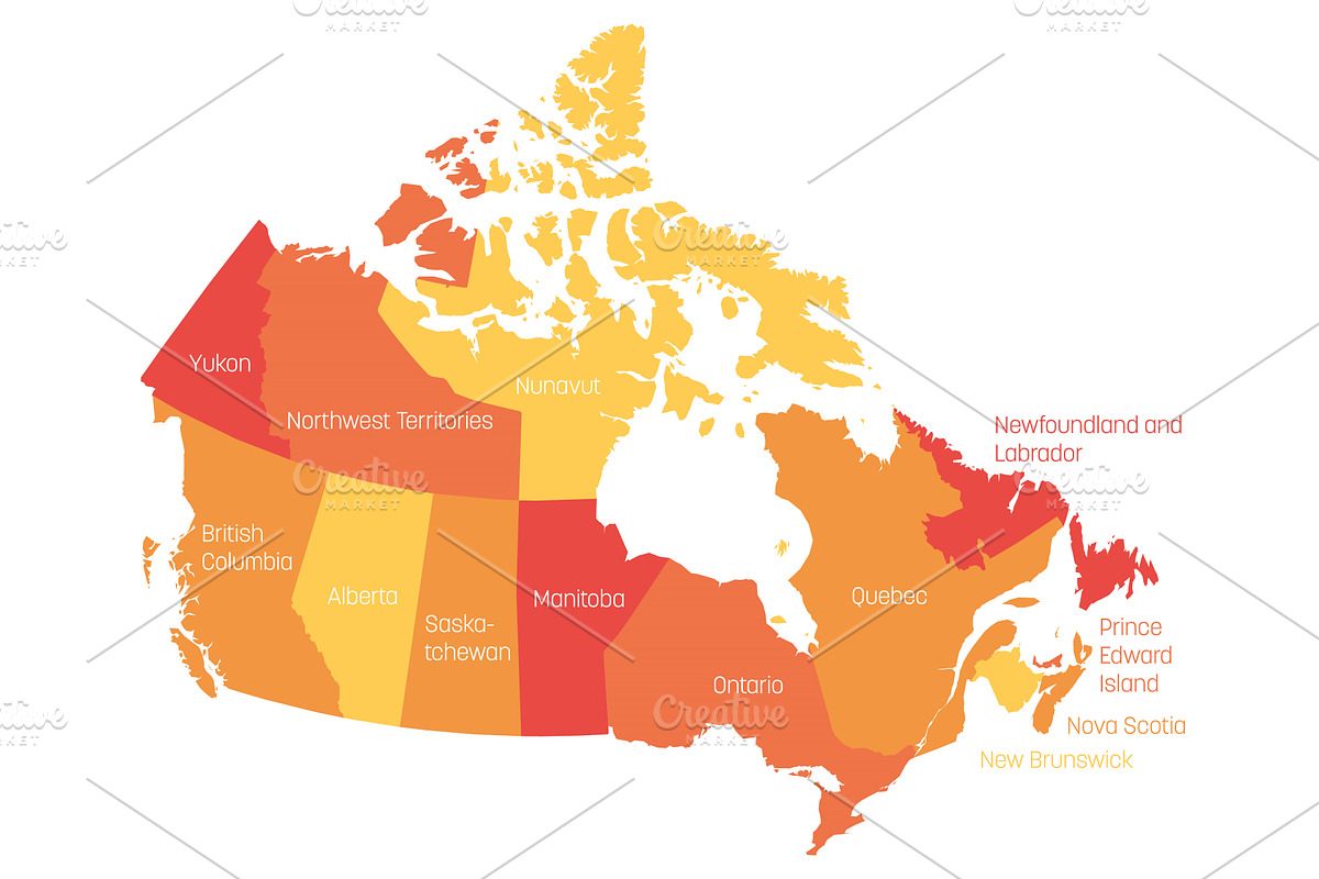 Map of Canada divided into 10, an Illustration by pytyczech
