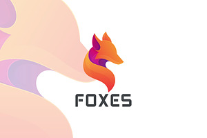 Foxes Gradient Colorful Style.