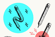 Pencil illustration set, an Illustration by RasterBird (Thumbnail 2 of 6)