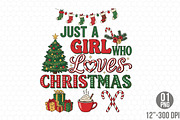 Just A Girl Who Loves Christmas Png, an Illustration by Designking (Thumbnail 1 of 4)