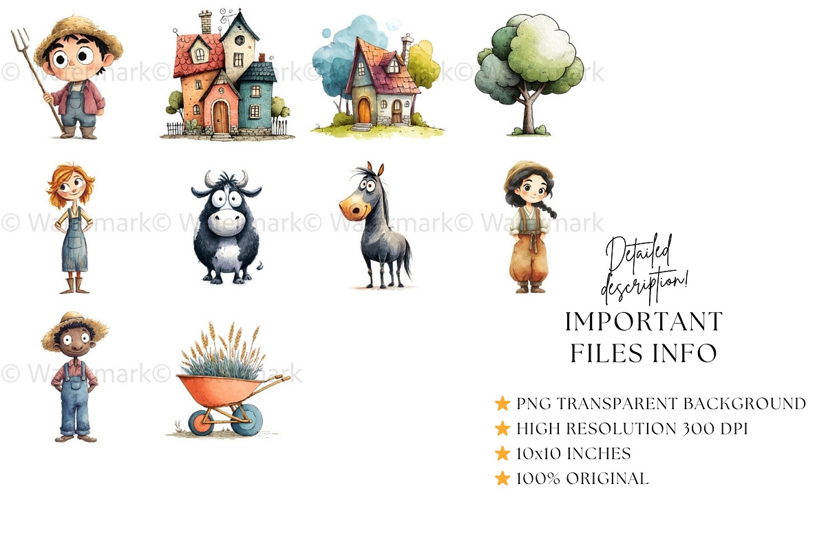 Quirky Farmhouse Clipart Bundle, an Animal Illustration by Nicole Branger Art (Photo 9 of 20)