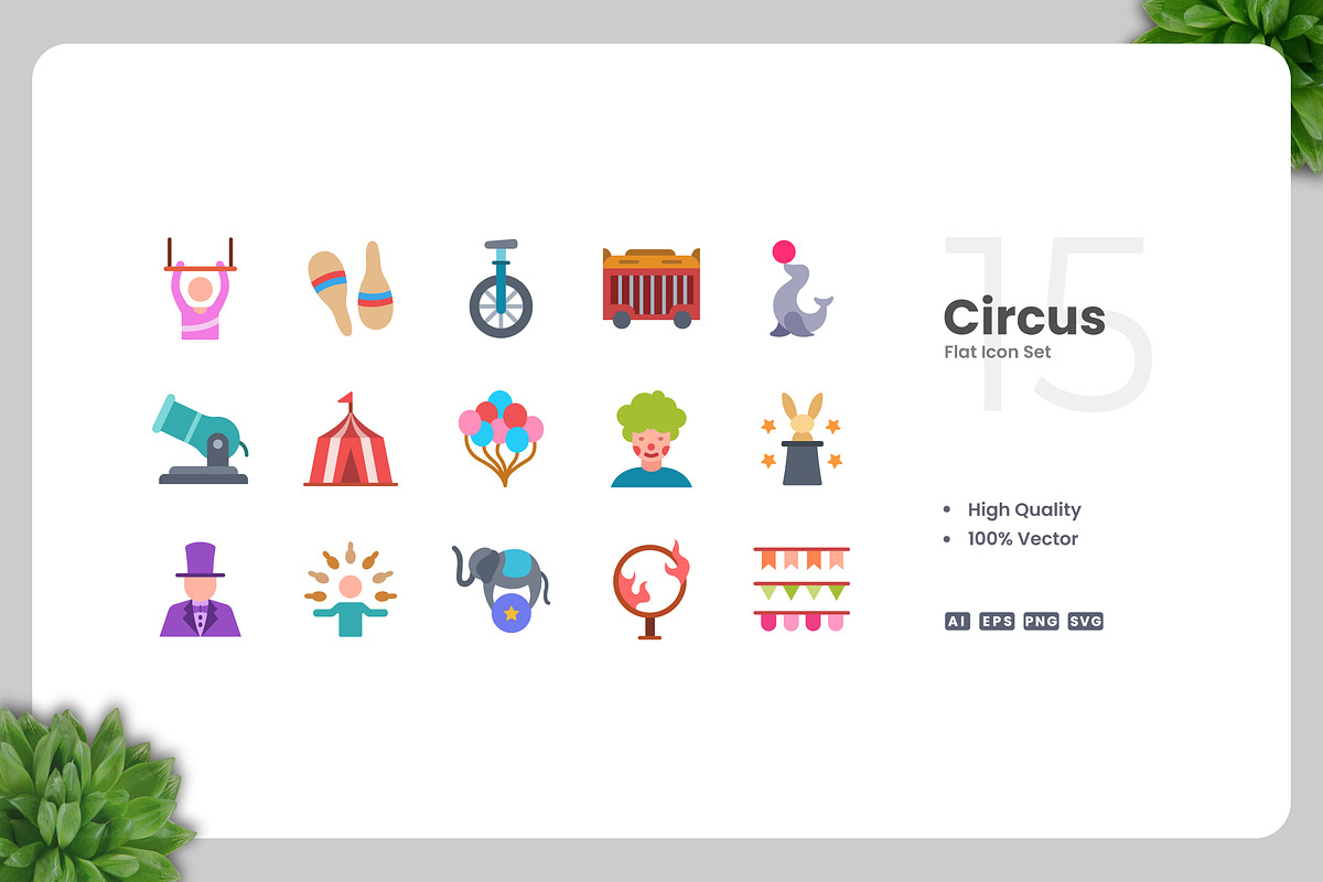 Circus Flat Icons, an Icon by Upnowgraphic