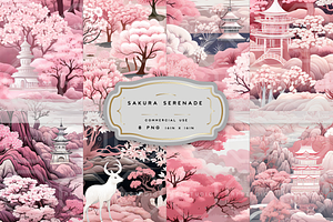 SAKURA SERENADE Toile De Jouy