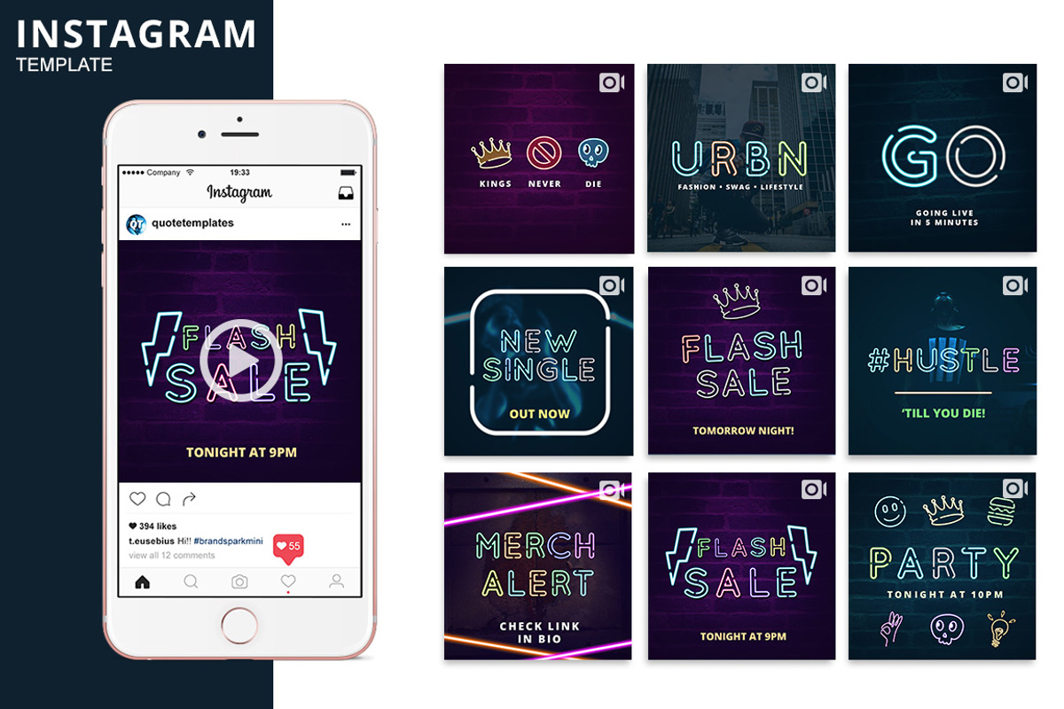 Neon Animated Template, a Social Media Template by Brandspark Mini (Photo 1 of 2)