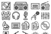 Bundles Vintage Music Outline Icons, an Outline Icon by adenpinkstore (Thumbnail 1 of 5)