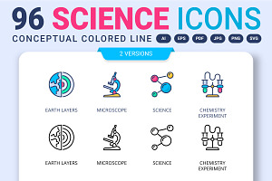 96 Science icons