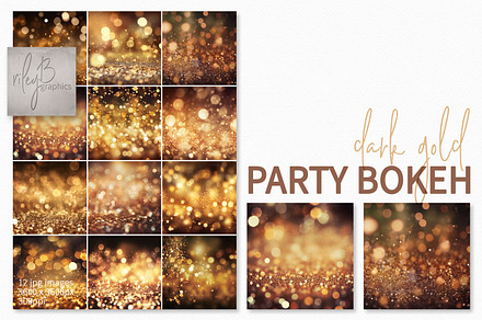 Dark Gold Bokeh, a Texture Graphic by rileyBgraphics