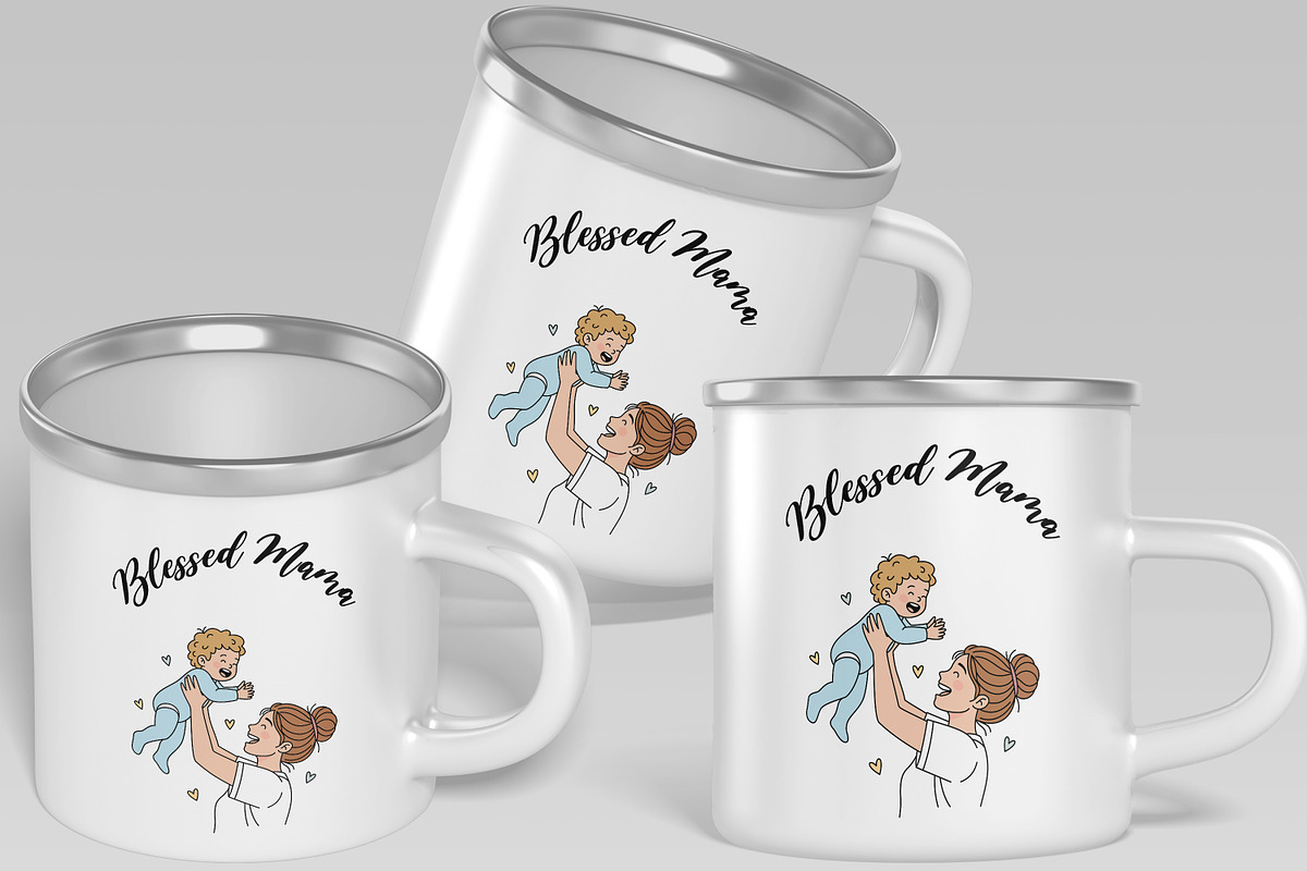 Blessed Mama Mother's Day Shirt SVG, a Person Illustration by Ghagra (Photo 6 of 7)