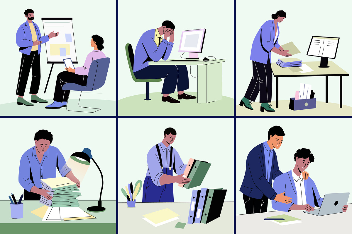 Office Illustration Art Set, a Work Illustration by Brickclay (Photo 5 of 9)