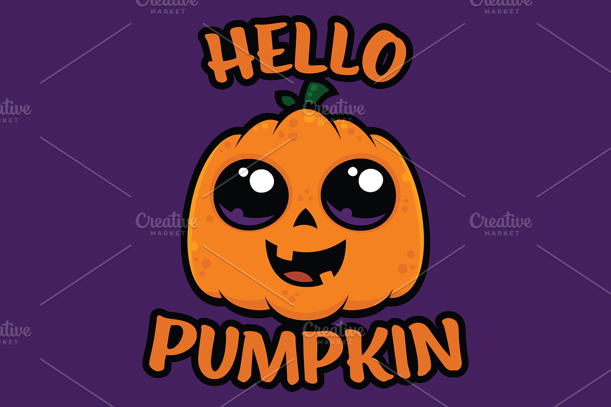 Cute Halloween Hello Pumpkin, a Seasonal Illustration by Schwegel Illustration (Photo 1 of 2)