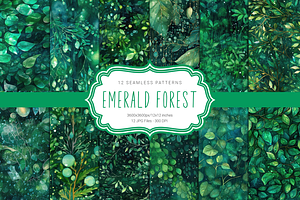 Emerald Forest Seamless Patterns