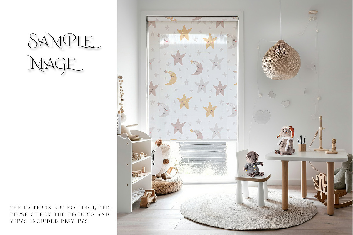 Nursery Roll Blinds Mockups, a Household Mockup by mock-ups (Photo 7 of 12)