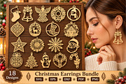 18 Christmas Earrings Laser Cut, an Object Graphic by DreamCafeArt (Thumbnail 1 of 7)