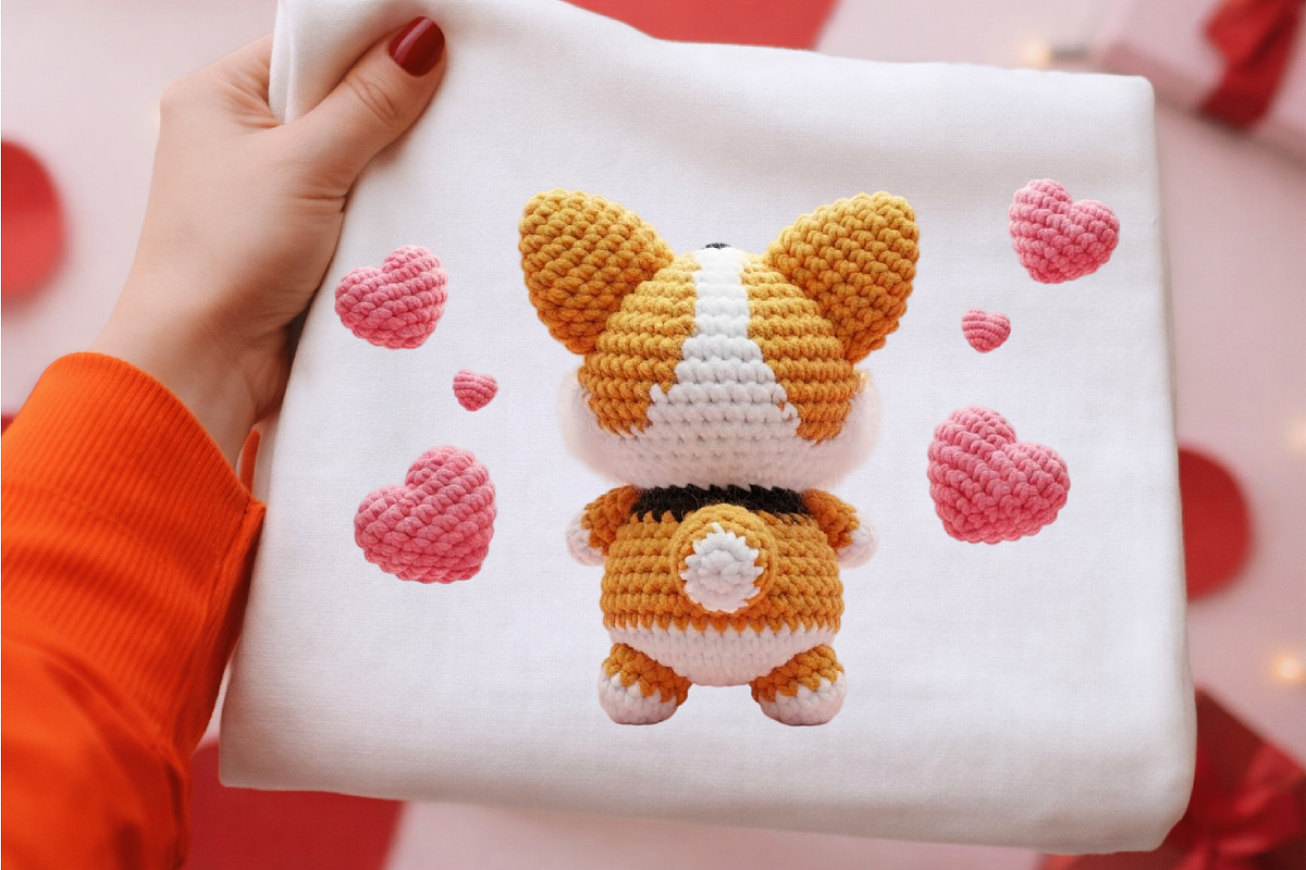 Crochet Dog Valentine PNG, an Illustration by DreamArtGraphic (Photo 1 of 4)