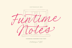 Funtime Notes, a Script Font by Nathatype