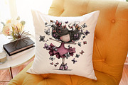 Whimsical Girl with Butterfly Clipar, an Illustration by Sublimation Artist (Thumbnail 6 of 6)
