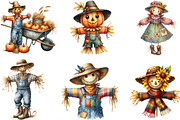 Autumn Fall Scarecrow Clipart, an Illustration by Designking (Thumbnail 3 of 4)