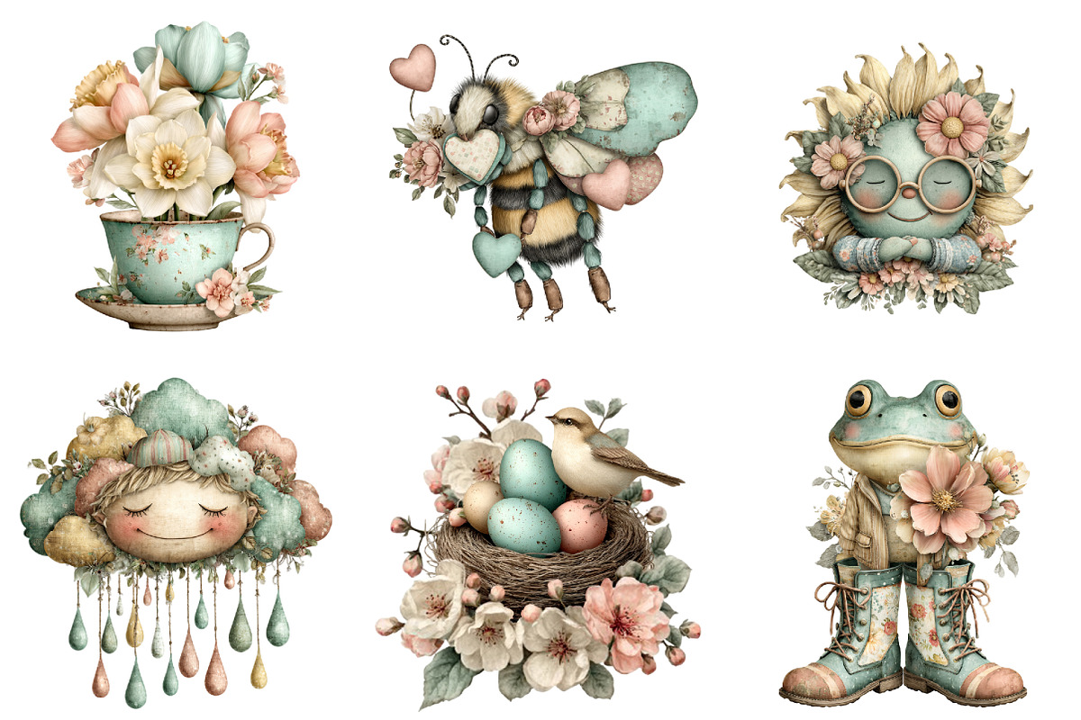 Whimsical Spring Singpost Clipart, a Graphic by CitraGraphics (Photo 4 of 5)