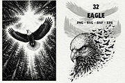 Eagle Wildlife Engraving Graphics, an Animal Illustration by DENIDigitalArtSudio (Thumbnail 1 of 7)